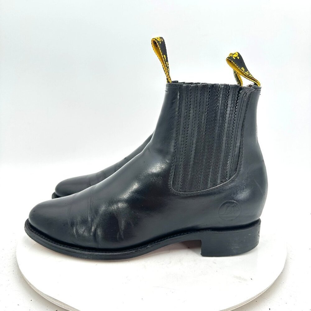 Diego's Botines Size MX 26.5 US Men 8 Women 9 Black Leather Chelsea Boot